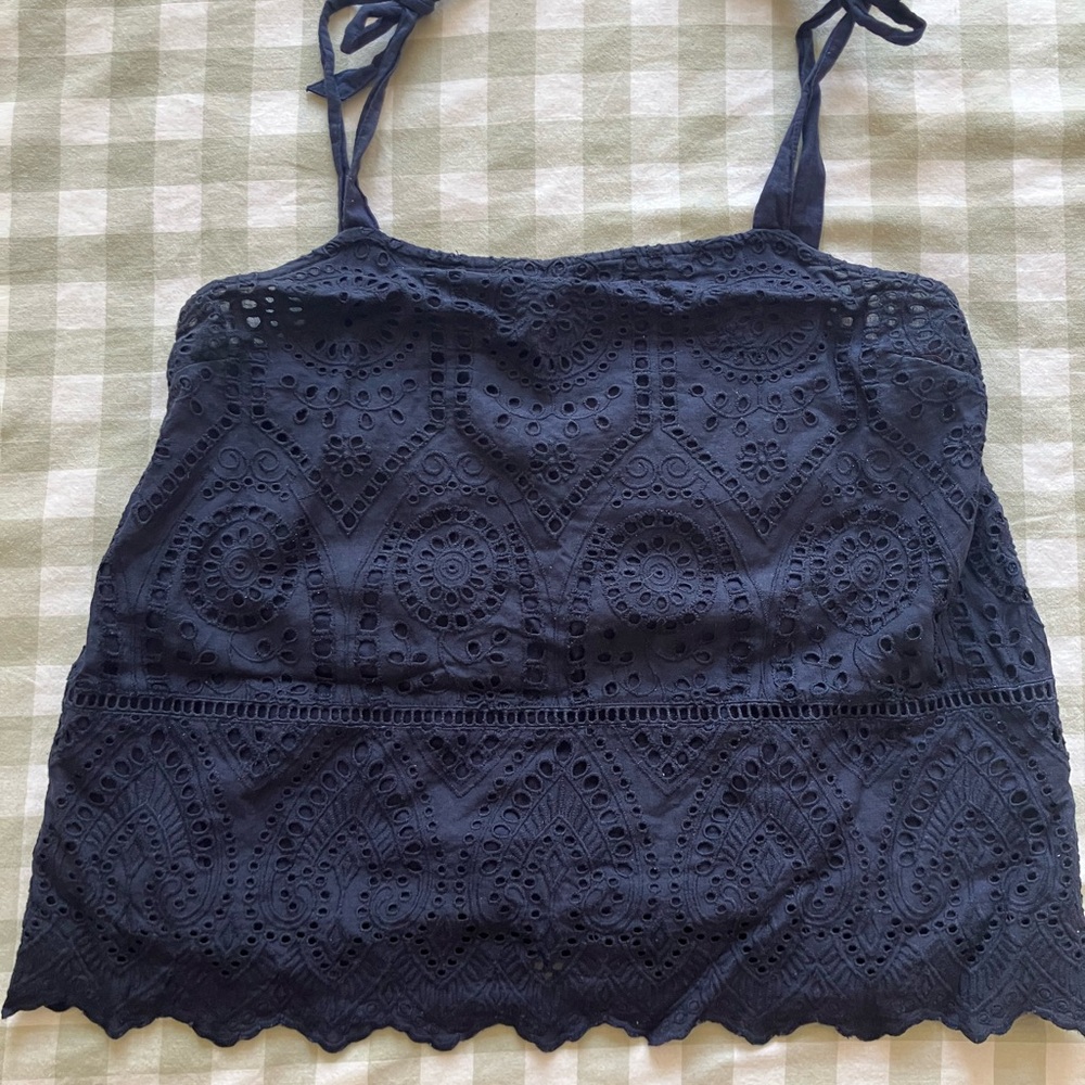 Sezane black Eyelet Camisole size small